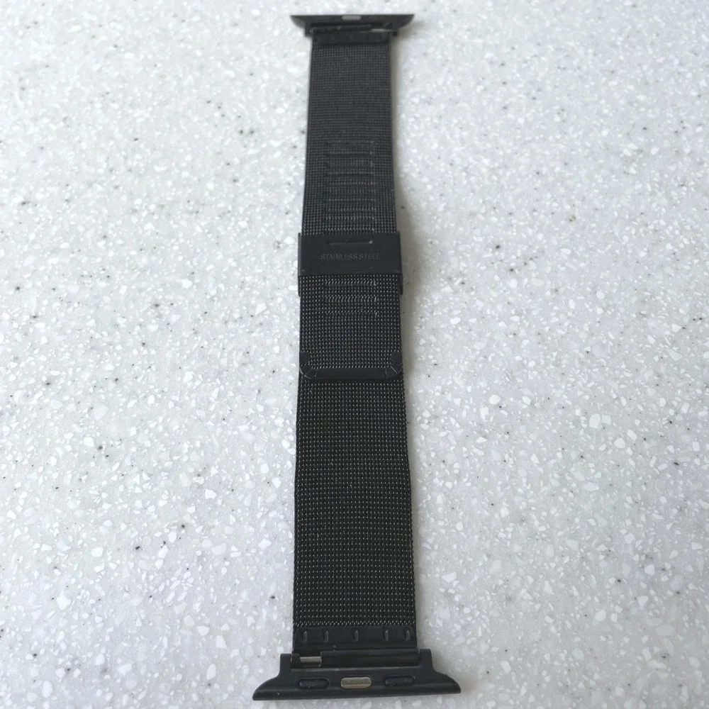 Black Stainless Steel Mesh Watch Band for Apple Watch 38/40/41mm Milanese Loop